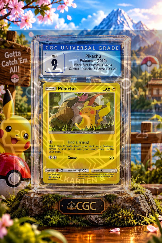 Pikachu Holo Eevee -GX Coll CGC 9
